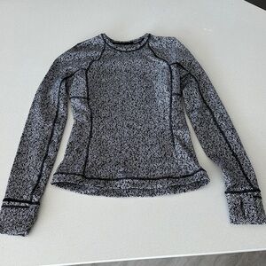Lululemon Runderful Black and White Houndstooth Long Sleeve Top Size 4